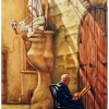 Gozo Lacemaking, oil painting by George Scicluna